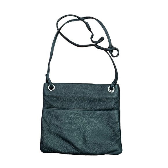 Margot Black Leather Crossbody Bag Pebbled Purse - Picture 1 of 8